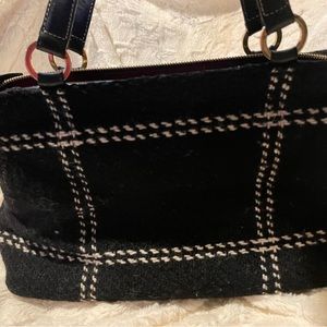 Kate Spade Natalia Tweed Handbag Black/White